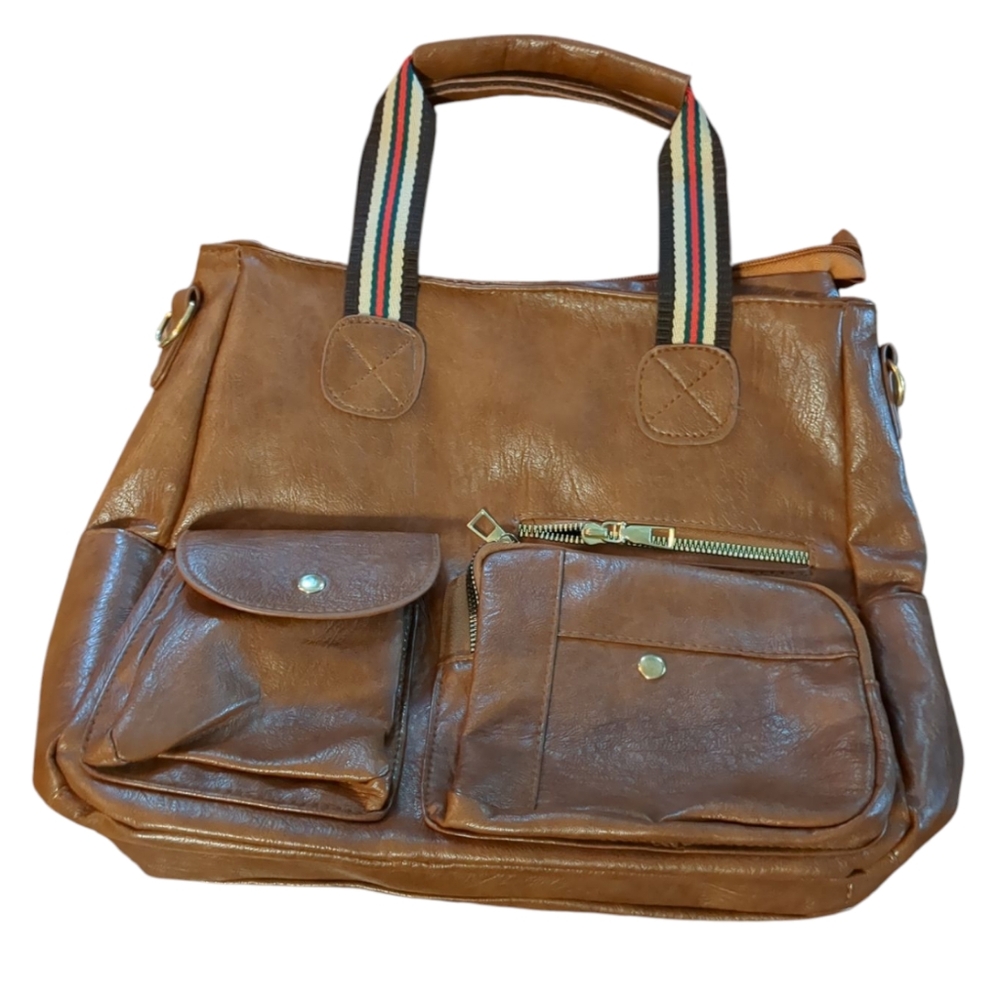 NWOT Tan Pleather Shoulder Bag